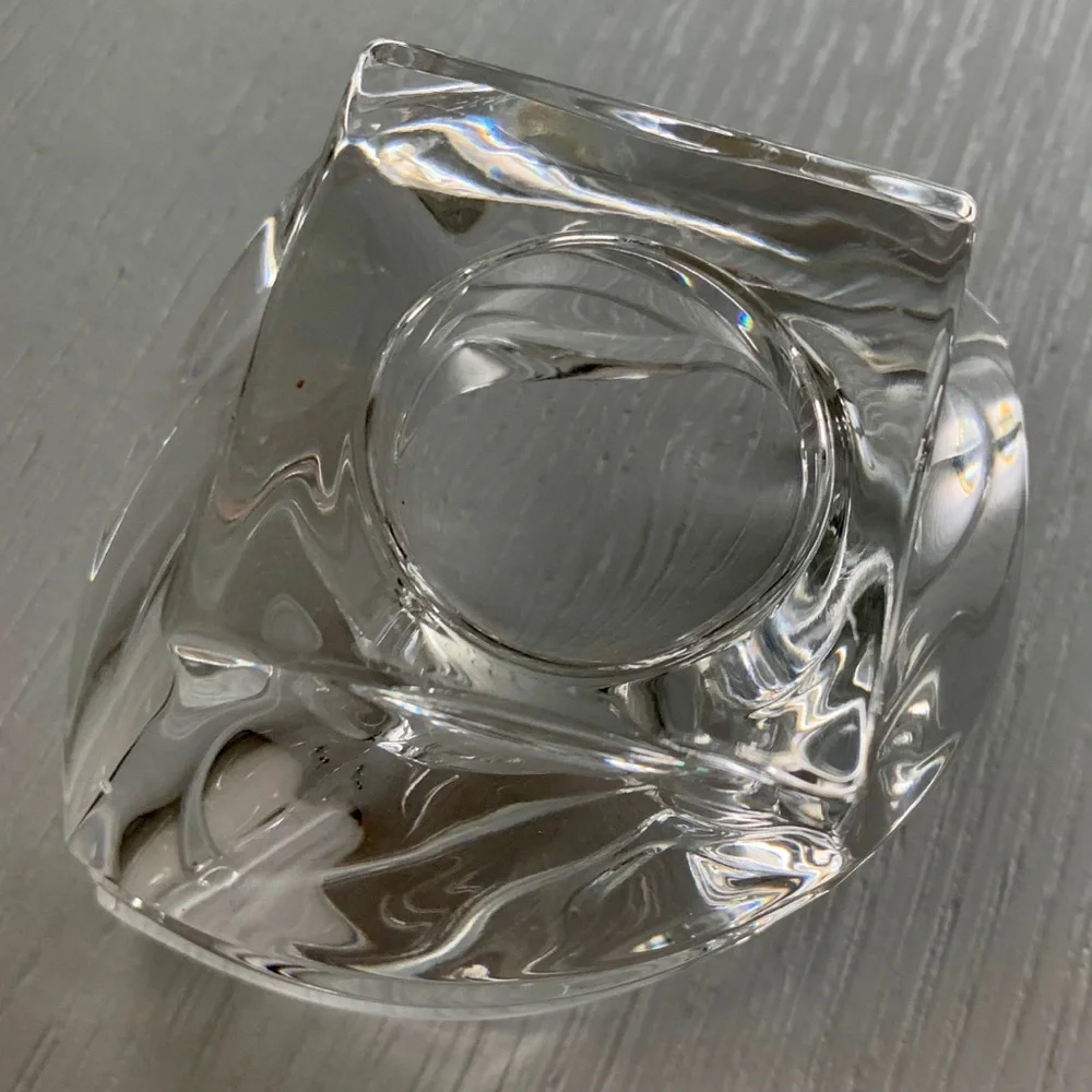 Set of 2 Mikasa Crystal Art Deco Candle Holders circa.  1980s